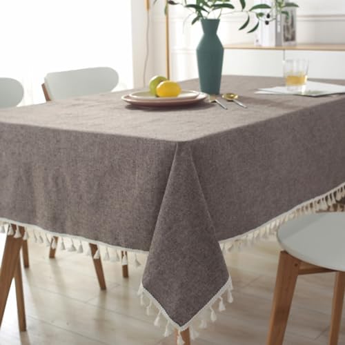Tischdekoration Wohnzimmer, Baumwolle Leinen Einfarbig Tischtuch für Esszimmer, Garten, Party, Hochzeiten oder Haushalt, Kaffee, 140 x 180 cm Tischdekoration Wohnzimmer, Baumwolle Leinen Einfarbig Tischtuch für Esszimmer, Garten, Party, Hochzeiten oder Haushalt, Kaffee, 140 x 180 cm von Mesnt