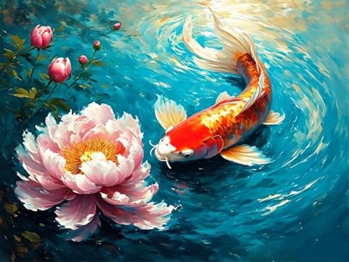 Mesribandy Kreuzstich Stickpackung 11CT Vorgedruckt Kreuzstich Set Koi-Fische DIY Starter Stickbild Handwer Geschenk Heimdekoration 50x70 cm Mesribandy Kreuzstich Stickpackung 11CT Vorgedruckt Kreuzstich Set Koi-Fische DIY Starter Stickbild Handwer Geschenk Heimdekoration 50x70 cm von Mesribandy