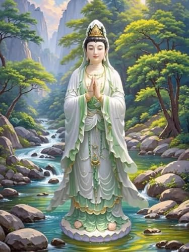 Mesribandy Kreuzstich Stickpackung 11CT Vorgedruckt Kreuzstich Set Statue des Bodhisattva Guanyin DIY Starter Stickbild Handwer Geschenk Heimdekoration 50x70 cm Mesribandy Kreuzstich Stickpackung 11CT Vorgedruckt Kreuzstich Set Statue des Bodhisattva Guanyin DIY Starter Stickbild Handwer Geschenk Heimdekoration 50x70 cm von Mesribandy
