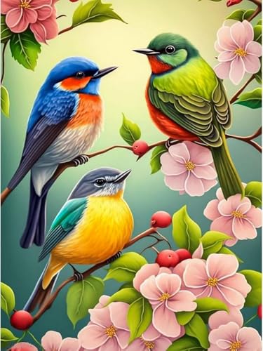 Mesribandy Vorgedruckt Kreuzstich Stickpackungen 11CT Sticken Set Erwachsene Kreuzstich Bunter Vogel Stickbilder für Anfänger Home Decor 40x50 cm von Mesribandy