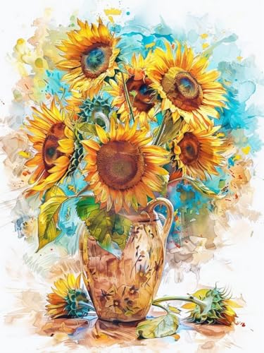 Mesribandy Vorgedruckt Kreuzstich Stickpackungen 11CT Sticken Set Erwachsene Kreuzstich Gemalte Blume Stickbilder für Anfänger Home Decor 50x70 cm von Mesribandy