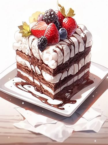 Mesribandy Vorgedruckt Kreuzstich Stickpackungen 11CT Sticken Set Erwachsene Kreuzstich Gourmet-Kuchen Stickbilder für Anfänger Home Decor 50x70 cm von Mesribandy