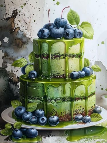 Mesribandy Vorgedruckt Kreuzstich Stickpackungen 11CT Sticken Set Erwachsene Kreuzstich Obstkuchen Stickbilder für Anfänger Home Decor 40x50 cm von Mesribandy