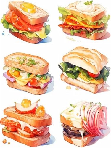 Mesribandy Vorgedruckt Kreuzstich Stickpackungen 11CT Sticken Set Erwachsene Kreuzstich Sandwichtoast Stickbilder für Anfänger Home Decor 40x50 cm von Mesribandy