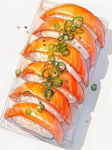 Mesribandy Vorgedruckt Kreuzstich Stickpackungen 11CT Sticken Set Erwachsene Kreuzstich Sashimi-Reis Stickbilder für Anfänger Home Decor 40x50 cm von Mesribandy