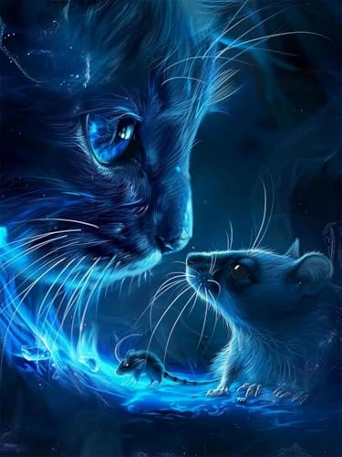 Mesribandy Vorgedruckt Kreuzstich Stickpackungen 11CT Sticken Set Erwachsene Kreuzstich Tom und Jerry Stickbilder für Anfänger Home Decor 50x70 cm von Mesribandy