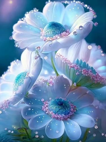 Mesribandy Vorgedruckt Kreuzstich Stickpackungen Blumenwassertropfen 11CT Sticken Set Erwachsene Kreuzstich, Stickbilder für Anfänger Home Decor 50x70 cm von Mesribandy