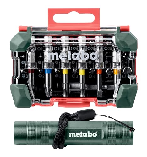 Metabo Bit Box SP + Mini Taschenlampe (29-teilig, S2-Qualität; 100 Lumen, Leuchtdauer: 180 min) 626721000 von metabo