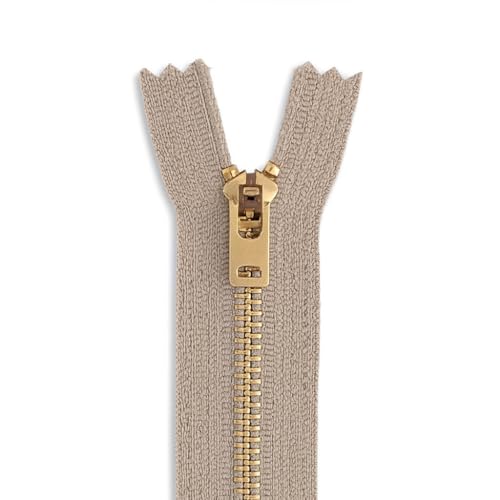 15,2 cm Messing-Jeans-Reißverschluss – Khaki #5 Messingzähne Reißverschluss mit Flat-Lock-Schieber und strapazierfähigem Klebeband für Hosen 15,2 cm Messing-Jeans-Reißverschluss – Khaki #5 Messingzähne Reißverschluss mit Flat-Lock-Schieber und strapazierfähigem Klebeband für Hosen von Metalandbrassco