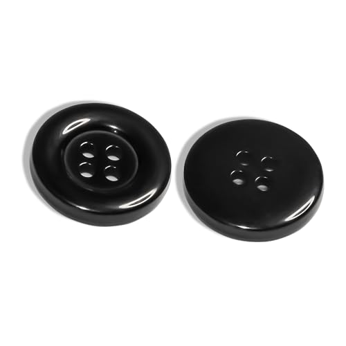 50 Stück schwarze Nähknöpfe, 19 mm, rund, flach, glänzend, 4-Loch, 30 l, Kunststoff, poliert, ideal für Uniform, Arbeitskleidung, Schule, Koch, Schürzen, Hosen, Jacken, Taschen, Handwerk, DIY 50 Stück schwarze Nähknöpfe, 19 mm, rund, flach, glänzend, 4-Loch, 30 l, Kunststoff, poliert, ideal für Uniform, Arbeitskleidung, Schule, Koch, Schürzen, Hosen, Jacken, Taschen, Handwerk, DIY von Metalandbrassco