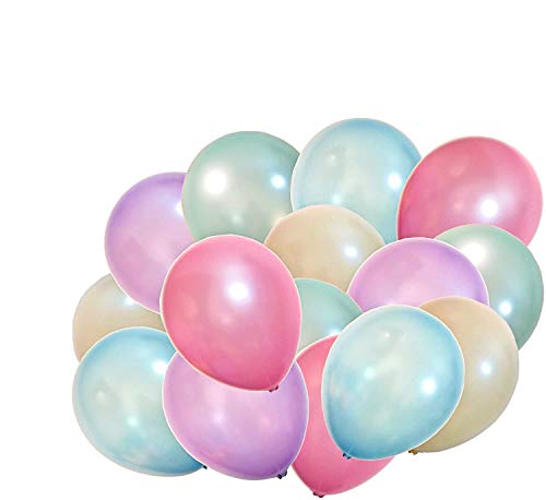 100 Perlmutt Luftballons - Helium geeignet - Qualitätsware - Ballons für Hochzeit, Valentinstag, Geburtstag UVM. (100, Perlmutt - Ivory, Karibikblau, Lavendel, Perlgrün, Rosa) von Metallic & Perlmutt Luftballons - Lieblingsmomente
