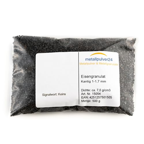 Eisengranulat kantig Gewicht 500 g, Maße 1,0-1,7 mm Eisengranulat kantig Gewicht 500 g, Maße 1,0-1,7 mm von Metallpulver 24