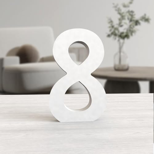 MeteoraPrime Holzbuchstaben, weiß, 15,2 cm, Holzbuchstaben, unlackiert, für Wanddekoration, stehende Buchstaben, dekorativ, große Buchstaben für Wanddekoration, für Partyprojekte zu Hause (8) von MeteoraPrime