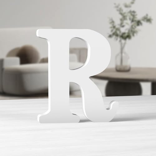 MeteoraPrime Holzbuchstaben, weiß, 15,2 cm, Holzbuchstaben, unlackiert, für Wanddekoration, stehende Buchstaben, dekorativ, große Buchstaben für Wanddekoration für Partyprojekte zu Hause (R) von MeteoraPrime