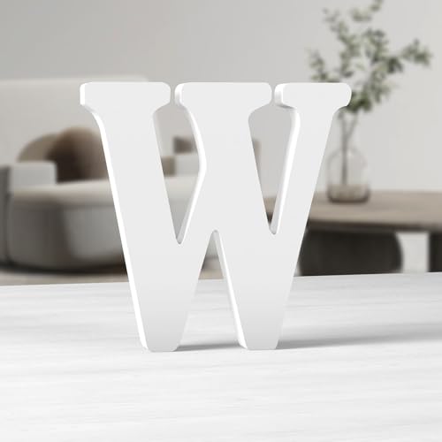MeteoraPrime Holzbuchstaben, weiß, 15,2 cm, Holzbuchstaben, unlackiert, für Wanddekoration, stehende Buchstaben, dekorativ, große Buchstaben für Wanddekoration für Partyprojekte zu Hause (W) von MeteoraPrime