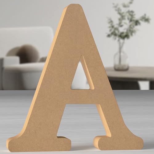 MeteoraPrime Holzbuchstaben in Originalfarbe, 30 cm, unlackiert, für Wanddekoration, dekorative Buchstaben, stehend, originelle Buchstaben aus Blöcken für Wanddekoration (A) von MeteoraPrime
