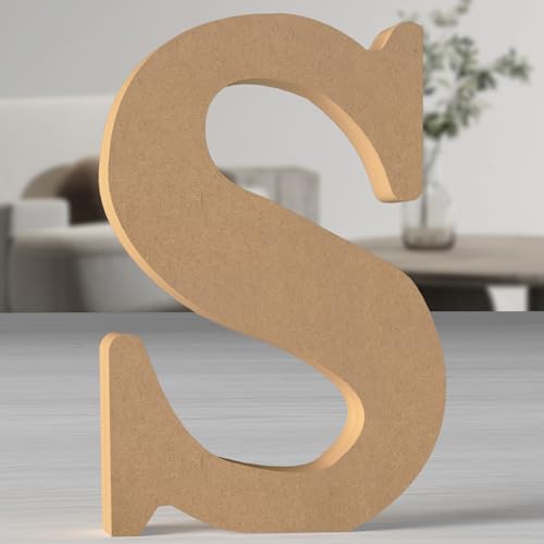 MeteoraPrime Holzbuchstaben in Originalfarbe, 30 cm, unlackiert, für Wanddekoration, dekorative Buchstaben, stehend, originelle Buchstaben aus Blöcken für Wanddekoration (S) von MeteoraPrime
