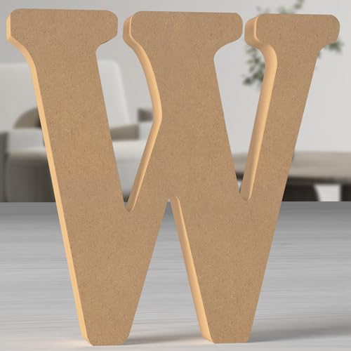 MeteoraPrime Holzbuchstaben in Originalfarbe, 30 cm, unlackiert, für Wanddekoration, dekorative Buchstaben, stehend, originelle Buchstaben aus Blöcken für Wanddekoration (W) von MeteoraPrime
