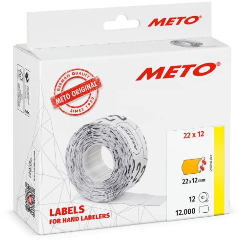 Meto Preisauszeichner Etiketten (22x12mm, permanent, Fluor orange, 12.000 Stück) von Meto