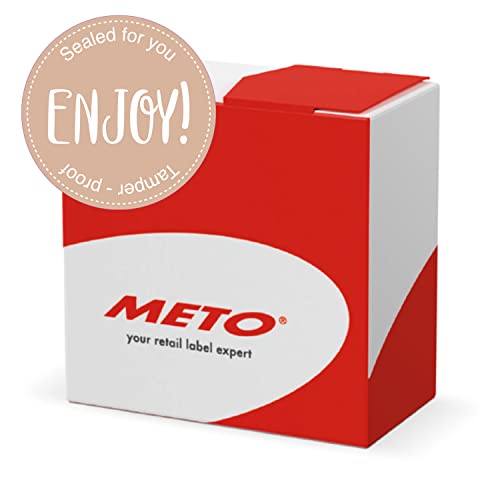 Meto Siegeletiketten in Spendbox (50mm rund, Pastel-Braun, permanent klebend, Sicherheitsschnitt, 500 Enjoy Aufkleber pro Etikettenrolle) von Meto