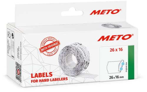 Meto Preisauszeichner Etiketten (26x16 mm, 6.000 Stück, weiß, tiefkühl permanent, Preisetiketten für Meto, Contact, Sato, Avery, Tovel etc.) von Meto