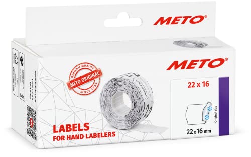 Meto Etiketten für Preisauszeichner (22x16 mm, 6.000 Stück, weiß, 2-zeilig, multifunktion permanent und tiefkühl, für Meto, Contact, Sato, Avery, etc.) von Meto