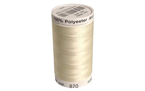 Mettler A2596-0870 Nähen und Stickerei Gewind, Polyester, #0870 Beige/Ecru, 800 m von Metrosene