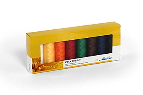 Mettler-Polysheen Polyester Maschine Stickgarn Geschenk Set Kit Mehrfarbig – Pro 8 Stück von Mettler