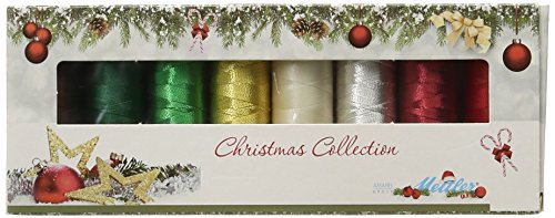 Mettler-Polysheen und metallic Spulen Christmas Stickgarn (Set of 8), 1500 YD/1372 m von Mettler