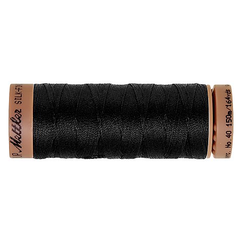 Mettler Silk Finish Cotton Maschinen- & Handquiltgarn, Stärke: 40, 150m-Spule, schwarz von Mettler