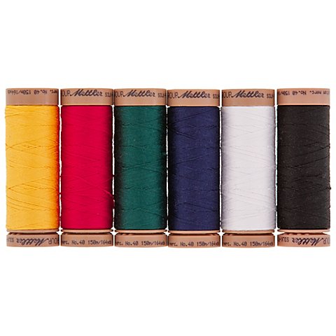 Mettler Silk Finish Cotton "Grundfarben", Stärke: 40, Inhalt: 6x 150 m von Mettler
