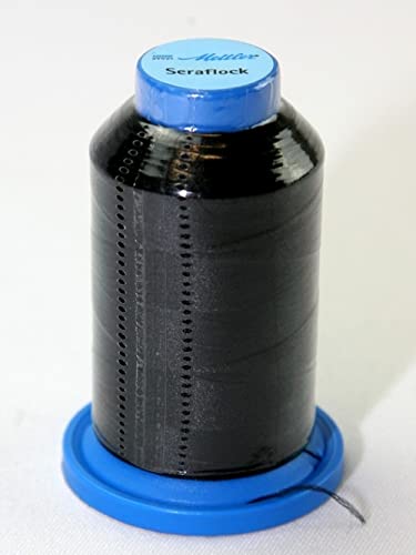 Mettler Seraflock Stretch-Nähgarn, elastisch, 1000 m, 1000 m, 4000 Stück, Schwarz Mettler Seraflock Stretch-Nähgarn, elastisch, 1000 m, 1000 m, 4000 Stück, Schwarz von Mettler