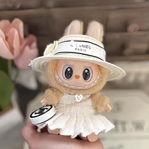 Puppenkleidung 17 cm, 3-teiliges luxuriöses schickes Outfit mit Samthut & Tasche, süße Kleidung für Kleid & Luxuskleid (keine Puppe im Lieferumfang enthalten) (Stil A) von Metuiu