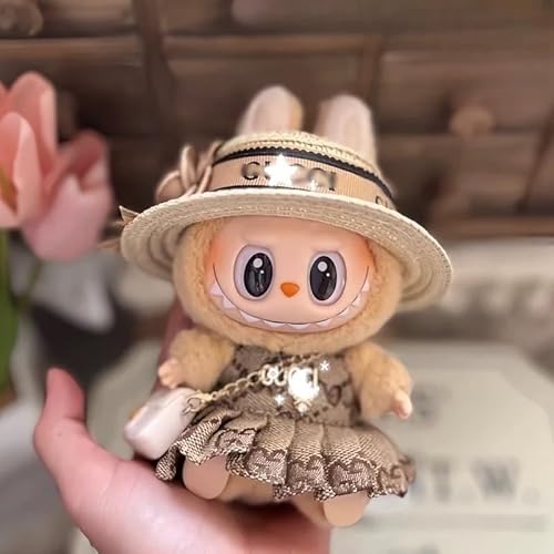 Puppenkleidung 17 cm, 3-teiliges luxuriöses schickes Outfit mit Samthut und Tasche, süße Kleidung für Kleid & Luxuskleid (keine Puppe im Lieferumfang enthalten) (Stil B) von Metuiu