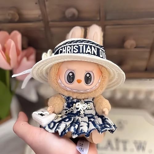 Puppenkleidung 17 cm, 3-teiliges luxuriöses schickes Outfit mit Samthut und Tasche, süße Kleidung für Kleid & Luxuskleid (keine Puppe im Lieferumfang enthalten) (Stil C) von Metuiu