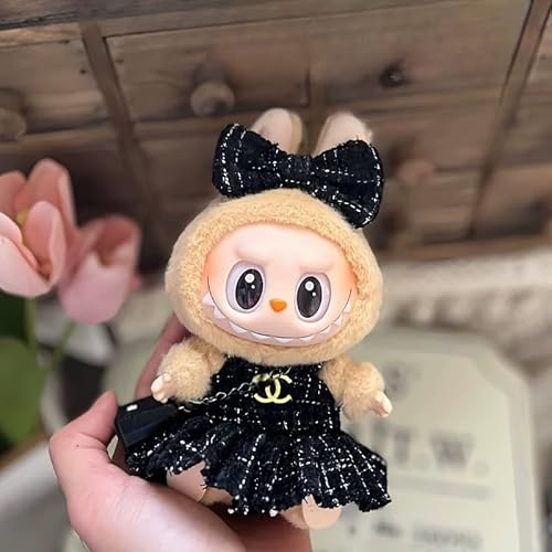 Puppenkleidung 17 cm, 3-teiliges luxuriöses schickes Outfit mit Samtschleife und Tasche, niedliche Kleidung für Kleid & Luxuskleid (keine Puppe im Lieferumfang enthalten) (Stil H) von Metuiu