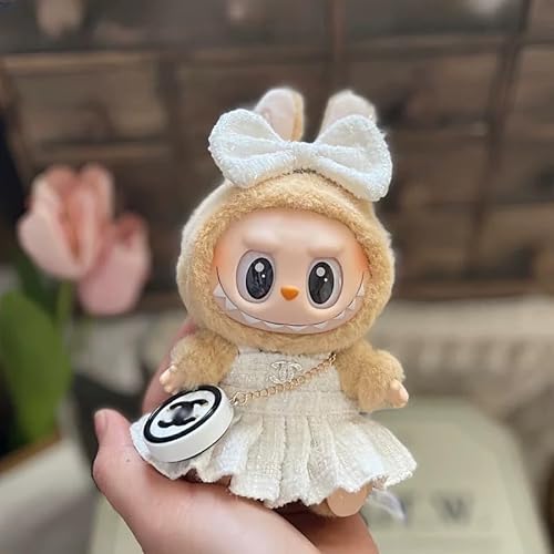 Puppenkleidung 17 cm, 3-teiliges luxuriöses schickes Outfit mit Samtschleife & Tasche, süße Kleidung für Kleid & Luxuskleid (keine Puppe im Lieferumfang enthalten) (Stil G) von Metuiu