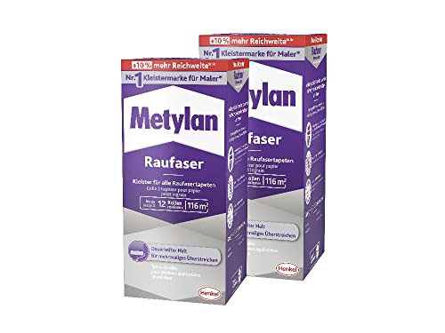 Metylan Raufaser, starker Tapetenkleister für Raufasertapete mit hoher Anfangsklebkraft, langlebiger & korrigierbarer Kleister mit Methylcellulose, 2x720g Metylan Raufaser, starker Tapetenkleister für Raufasertapete mit hoher Anfangsklebkraft, langlebiger & korrigierbarer Kleister mit Methylcellulose, 2x720g von Metylan