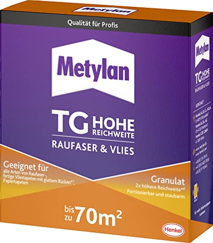 Metylan TG Hohe Reichweite Raufaser und Vlies Granulat, Tapetenkleister für Raufaser-, Papier und Vliestapeten, einfach anzuwendender Kleister, transparent, 1x500g Metylan TG Hohe Reichweite Raufaser und Vlies Granulat, Tapetenkleister für Raufaser-, Papier und Vliestapeten, einfach anzuwendender Kleister, transparent, 1x500g von Metylan