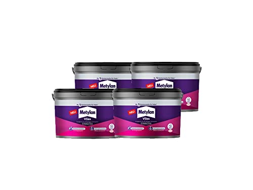 Metylan Vlies Fertigkleister, feuchtigkeitsbeständiger Tapetenkleister für Vliestapeten, Kleister zum einfachen Tapezieren, 4x3kg Metylan Vlies Fertigkleister, feuchtigkeitsbeständiger Tapetenkleister für Vliestapeten, Kleister zum einfachen Tapezieren, 4x3kg von Metylan