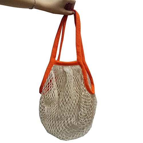 Wiederverwendbare Einkaufstasche von Metyou, aus Netzstoff, Organizer, Einkaufen, Tasche für Obst, Aufbewahrung, Shopper Beige02 von Metyou