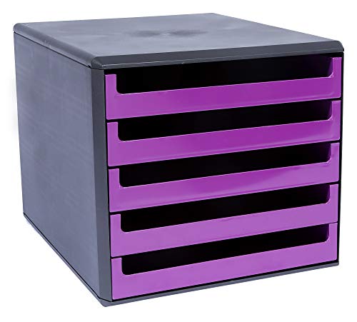 Schubladenbox, Gehäuse Anthrazit, Berry-Violett Schubladenbox, Gehäuse Anthrazit, Berry-Violett von Metzger & Mendle