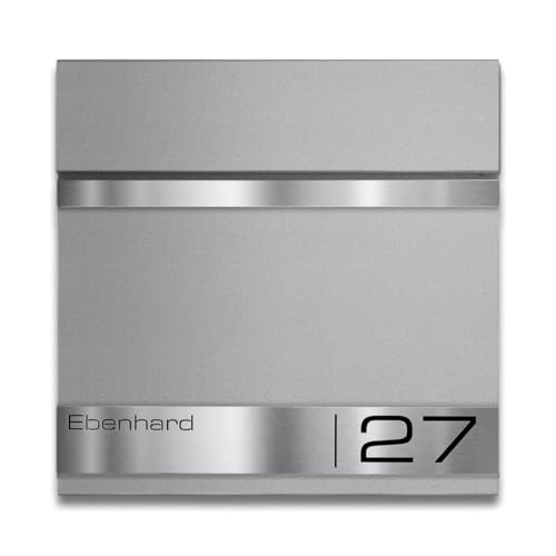 Metzler Premium Briefkasten mit Zeitungsfach Graualuminium - Postkasten personalisiert mit Namensschild -Wandbriefkasten aus V2A Edelstahl mit Pulverbeschichtung RAL 9007 - Modell Stencil Metzler Premium Briefkasten mit Zeitungsfach Graualuminium - Postkasten personalisiert mit Namensschild -Wandbriefkasten aus V2A Edelstahl mit Pulverbeschichtung RAL 9007 - Modell Stencil von Metzler