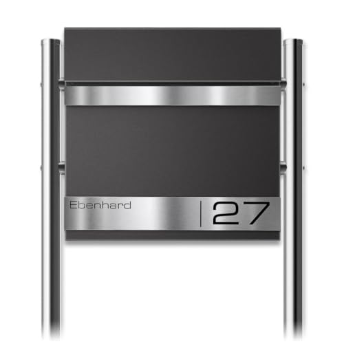Metzler Standbriefkasten in Eisenglimmer Stencil - Edelstahl-Namensschild, Zeitungsfach & Ständer - Pulverbeschichtung in DB 703 - Personalisierbare Gravur - Witterungsbeständig - Größe: 37x37x10,5 cm Metzler Standbriefkasten in Eisenglimmer Stencil - Edelstahl-Namensschild, Zeitungsfach & Ständer - Pulverbeschichtung in DB 703 - Personalisierbare Gravur - Witterungsbeständig - Größe: 37x37x10,5 cm von Metzler