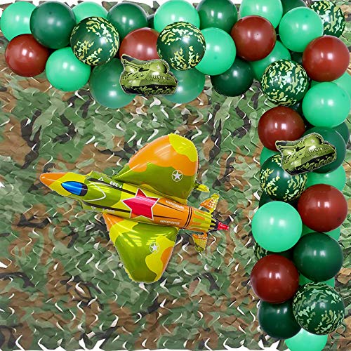 Fangleland Camouflage Party Dekorationen Armee Luftballons Girlande für Militärparty im Freien Thema Geburtstagsfeier Lieferungen 75 Pack von Fangleland
