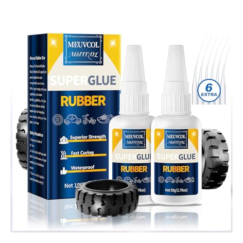 100g Gummikleber Extra Stark Wasserfest, Superkleber Für Gummi,RC Reifen, Auto Dichtungen, Schläuche, Starke Bindung Profilgummikleber, Gummi Kleber Für Motorradgriff,Autoteile, Fahrradreifen,Stiefel von Meuvcol