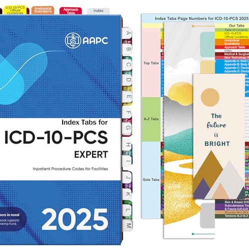 Verbesserte Registerkarten für ICD-10 PCS, AAPC Version 2025, 126 Buchregister, farbkodiert mit Ausrichtungskarte und Seitenzahlen, Blatt und Lesezeichen, laminiert, langlebig, Buch nicht im von Mevisky