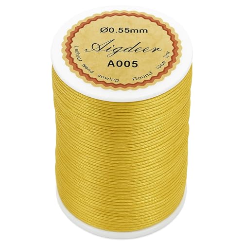 0.5mm Gewachste Kordel Für Die Schmuckherstellung 80m, Armbandschnur,Gewachster Faden Für Armbänder, Bastelschnur Für Perlenfädeln, Nähen, Lederhandwerk, DIY Handwerk, Langlebige Perlenkette (Gold) von Mewtush
