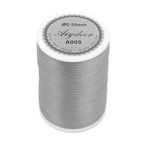 0.5mm Gewachste Kordel Für Die Schmuckherstellung 80m, Armbandschnur,Gewachster Faden Für Armbänder, Bastelschnur Für Perlenfädeln, Nähen, Lederhandwerk, DIY Handwerk, Langlebige Perlenkette (Silber) von Mewtush