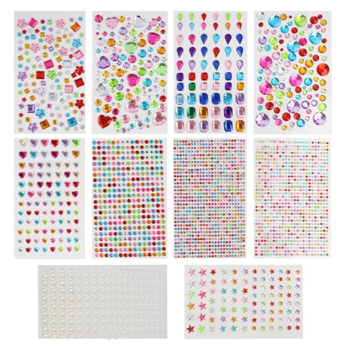 10 PCS Glitzersteine Selbstklebend, Strasssteine Selbstklebend Schmucksteine Aufkleber, Stern- Und Blumenform, Bastelmaterial Für Kinder, Klebeohrringe Mädchen, Glitzeraufkleber Für DIY 10 PCS Glitzersteine Selbstklebend, Strasssteine Selbstklebend Schmucksteine Aufkleber, Stern- Und Blumenform, Bastelmaterial Für Kinder, Klebeohrringe Mädchen, Glitzeraufkleber Für DIY von Mewtush
